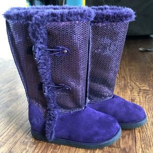 AIRWALK • Purple Sequin Boots w/ the Fur